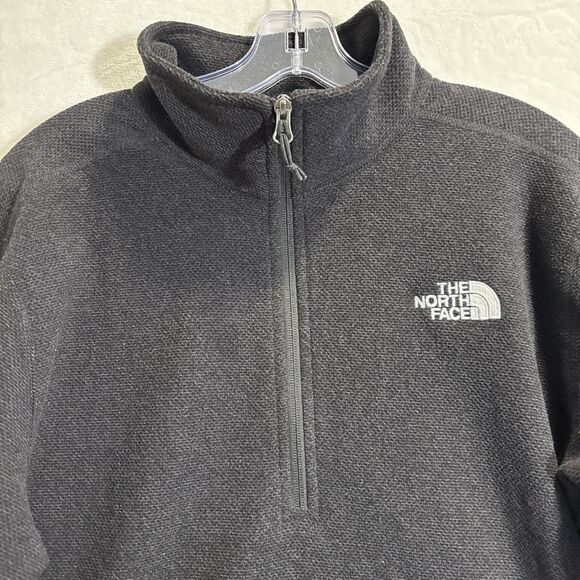 The North Face Men's Textured Cap Rock Fleece 1/4 Zip Pullover Black Medium - Picture 4 of 15